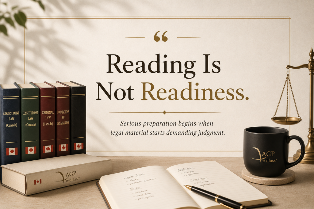 Passive Reading Is Not Exam Preparation AGP e-class legal study material